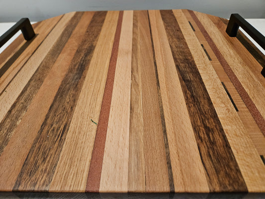 TXTRENDING Houten Dienblad / Serveerplank – 37×37 cm – Massief Hout – Met Handgrepen – Handgemaakt