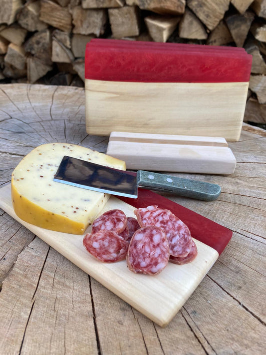 Set van 4 plankjes houten met houder 19×10 cm | Handgemaakt stijlvol