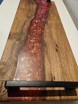 TXTRENDING Serveerplank met Onderzetters – Hout & Epoxy – Set van 5 – 51×20 cm – Handgemaakt