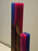 TX trending Decoratieve Houten Sculpturen met Epoxy – Glow in the Dark – Set van 2 – 52 & 35 cm – Handgemaakt