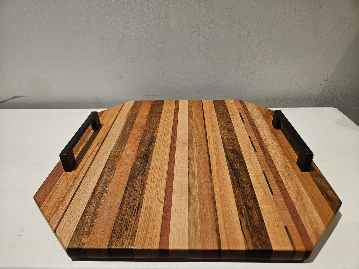 TXTRENDING Houten Dienblad / Serveerplank – 37×37 cm – Massief Hout – Met Handgrepen – Handgemaakt