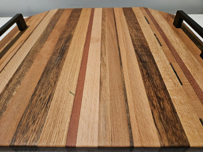 TXTRENDING Houten Dienblad / Serveerplank – 37×37 cm – Massief Hout – Met Handgrepen – Handgemaakt