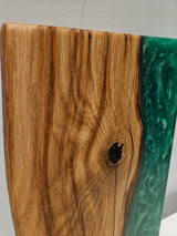 TXTRENDING Eikenhouten Serveer- & Borrelplank met Groene Epoxy | 35×19×2,5 cm | Handgemaakt