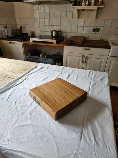 TXTRENDING "HET BLOK", massief eikenhouten snij- hakblok, Eikenhout, ambacht. puur, handgemaakt
