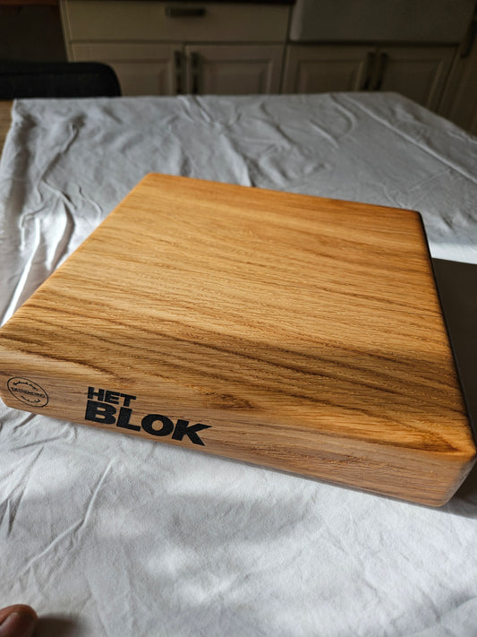 TXTRENDING "HET BLOK", massief eikenhouten snij- hakblok, Eikenhout, ambacht. puur, handgemaakt