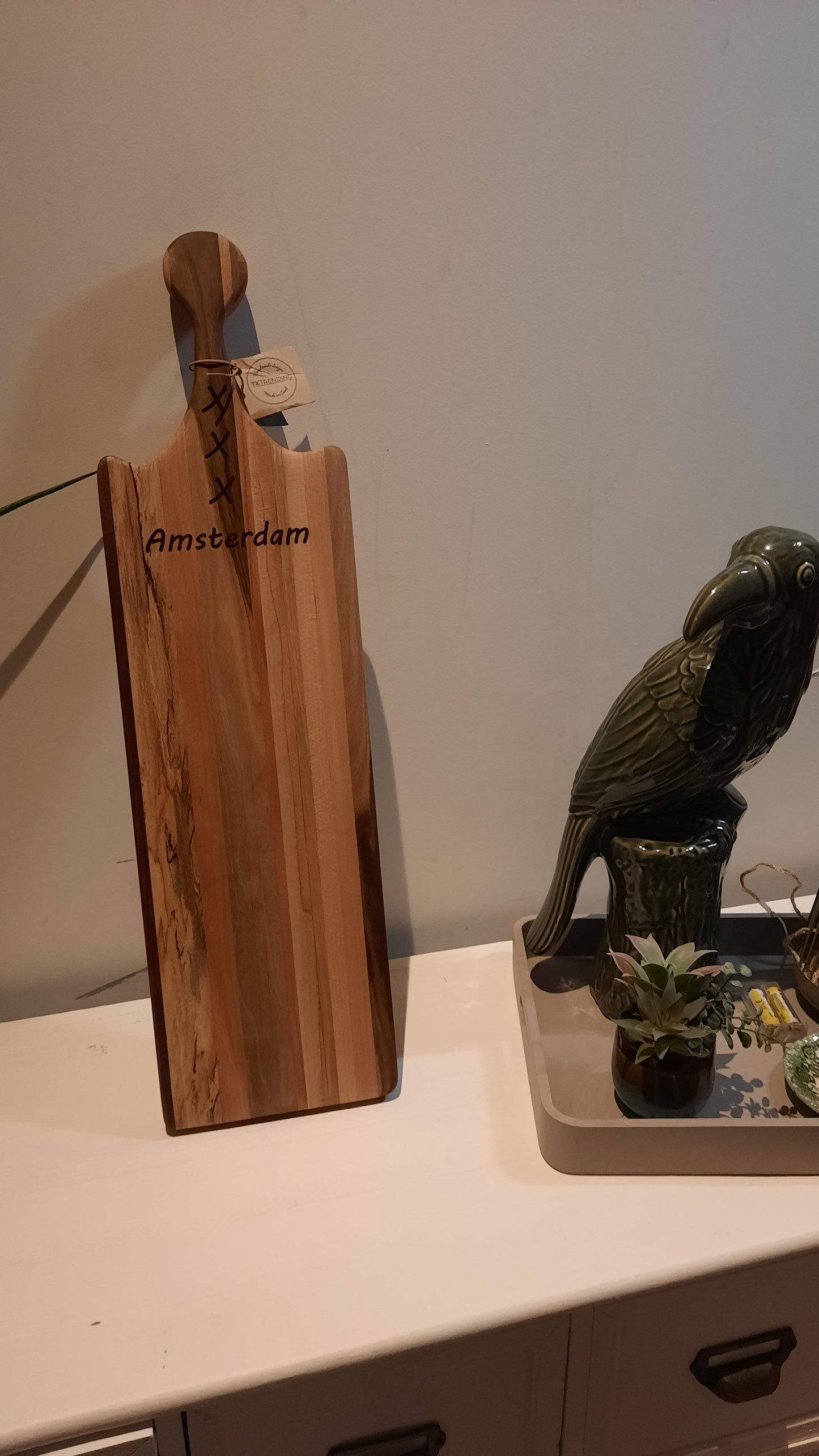 TXTRENDING Snijplank Amsterdam – Beuken, Eiken & Noten 65×18×3 cm.