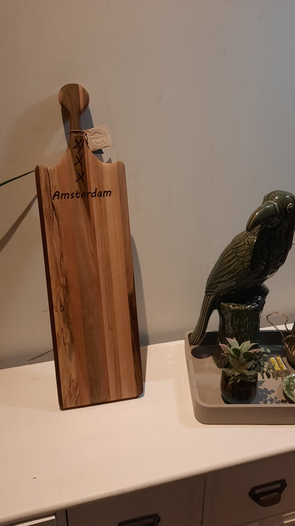 TXTRENDING Snijplank Amsterdam – Beuken, Eiken & Noten 65×18×3 cm.