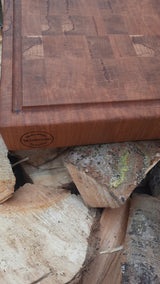 🔪 TXTRENDING Kopshouten Snijplank – Gevlamd Beukenhout | 35×31×6 cm (referentie 20)