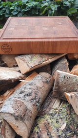 🔪 TXTRENDING Kopshouten Snijplank – Gevlamd Beukenhout | 35×31×6 cm (referentie 20)