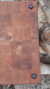 🔪 TXTRENDING Kopshouten Snijplank – Gevlamd Beukenhout | 35×31×6 cm (referentie 20)