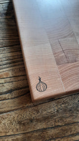 TXTRENDING Kopshouten Snijplank Beukenhout 29×33×4,5 cm | Dubbelzijdig