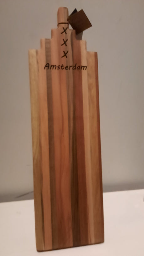 TXTRENDING Houten Borrelplank “Amsterdam” – 65×19 cm | Handgemaakt