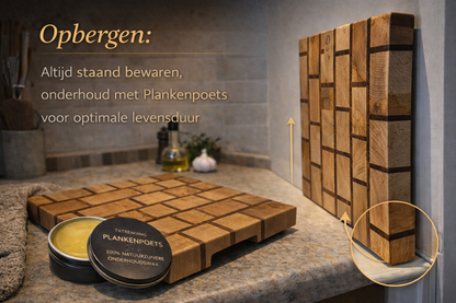 🪵 Plankenpoets, onderhouds wax voor snijplanken, serveerplanken, meubels, spatels en lepels van hout 100% natuurzuiver en voedselveilig