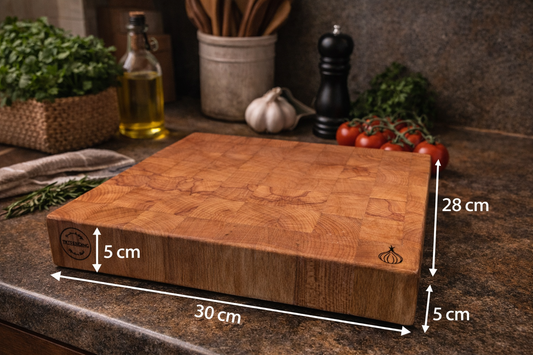 🔪 Kopshouten Snijplank – Massief Beukenhout | 30×28×5 cm (referentie 07)