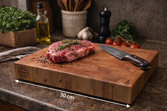🔪 Kopshouten Snijplank – Massief Beukenhout | 30×28×5 cm (referentie 07)