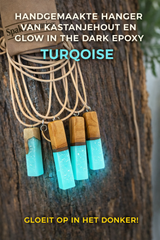 🌿 “Sparkle by Nature” – Houten Hanger met Glow-in-the-Dark Epoxy