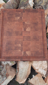 🔪 TXTRENDING Kopshouten Snijplank – Gevlamd Beukenhout | 35×31×6 cm (referentie 20)